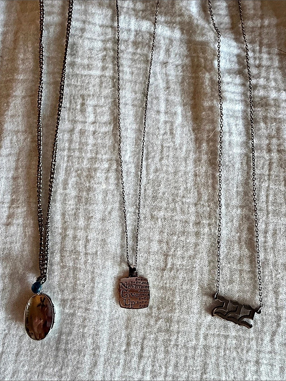Pendant Necklace Set of 3 silver